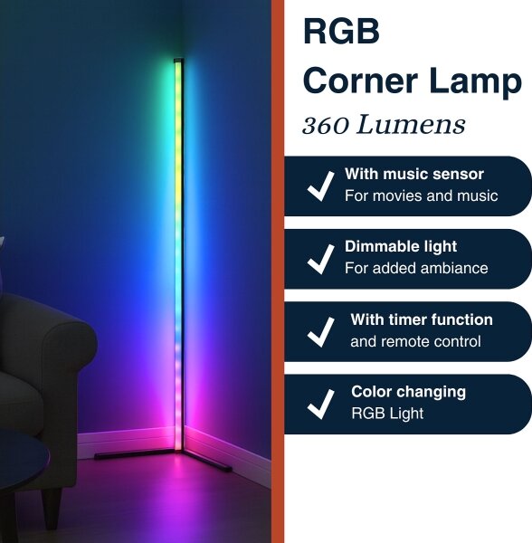 Grundig - LED RGBW Lampada da terra dimmerabile LED/6W/230V + telecomando