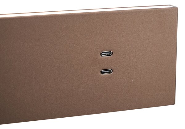 Lampada da parete moderna bronzo scuro regolabile con USB-C incl. LED - Modric