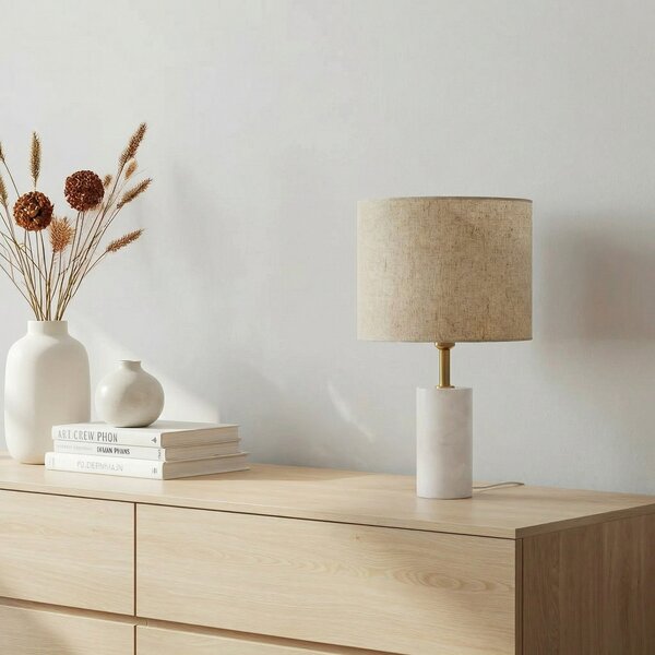 Lampade da tavolo Lindby, Alabaster, Beige, Soggiorno, Tessuto / Tessile, Scandinavo
