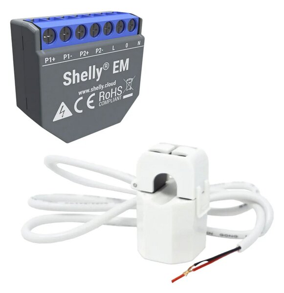 Shelly C50A Pinza amperometrica Smart 50A monitoraggio monofase per Misuratore consumo elettrico Shelly EM WiFi