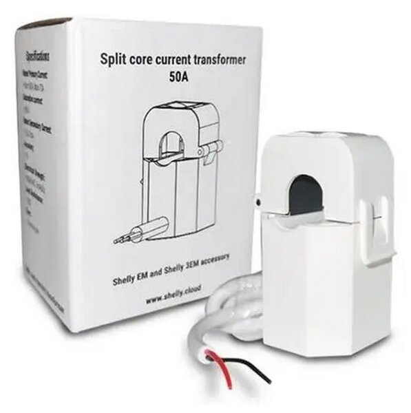 Shelly C50A Pinza amperometrica Smart 50A monitoraggio monofase per Misuratore consumo elettrico Shelly EM WiFi