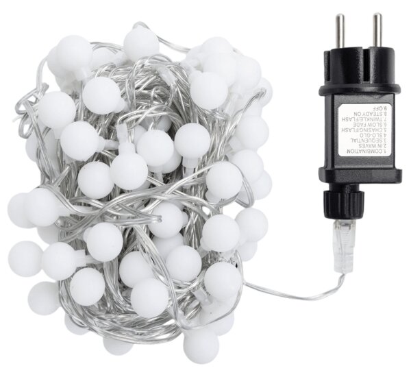 Aigostar - Catena luminosa decorativa LED da esterno 100xLED/3,6W/230V/8 funzioni 10m IP44 bianco caldo