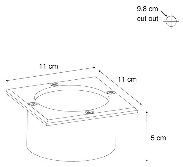 Set di 6 faretti da terra quadrati in alluminio con LED IP65 solari - Terry