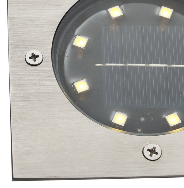 Set di 6 faretti da terra quadrati in alluminio con LED IP65 solari - Terry