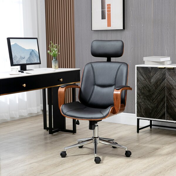 Vinsetto Sedia da Ufficio Ergonomica con Schienale Alto e Poggiatesta Rimovibile per Home-Office Nero | Aosom Italy