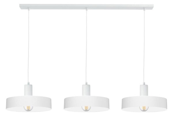 Lampadario a sospensione ARCANE con cavo 3xE27/60W/230V bianco