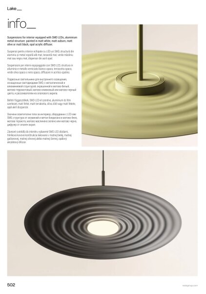 Redo 01-3046 - Lampadario LED a sospensione con cavo LAKE LED/13W/230V CRI 90 diam. 50 cm verde