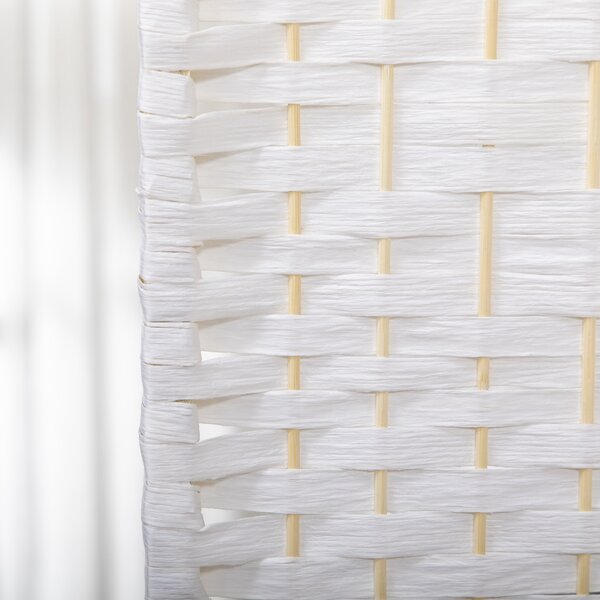 HOMCOM Paravento interno in legno separatore di ambiente parete divisoria pieghevole 3 pannelli 120 x 170 cm bianco | Aosom Italy