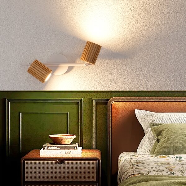 Brilagi - Lampada a faretti MODERN WOOD 2xGU10/8W/230V legno/bianco