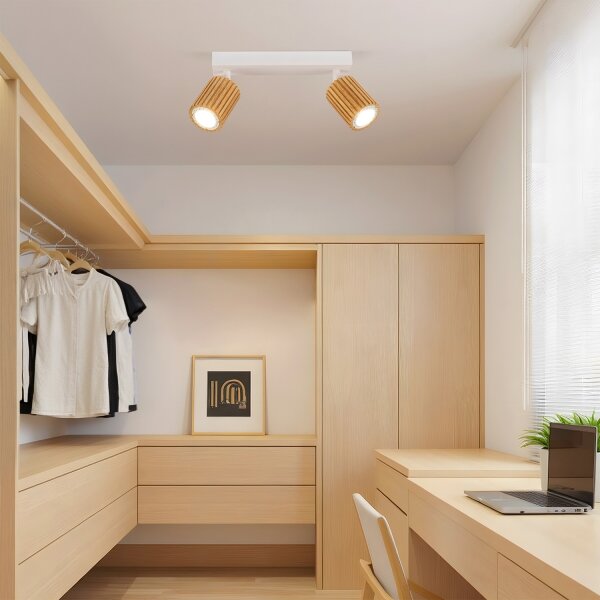 Brilagi - Faretto MODERN WOOD 2xGU10/8W/230V legno/bianco