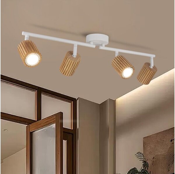 Brilagi - Faretto MODERN WOOD 4xGU10/8W/230V legno/bianco
