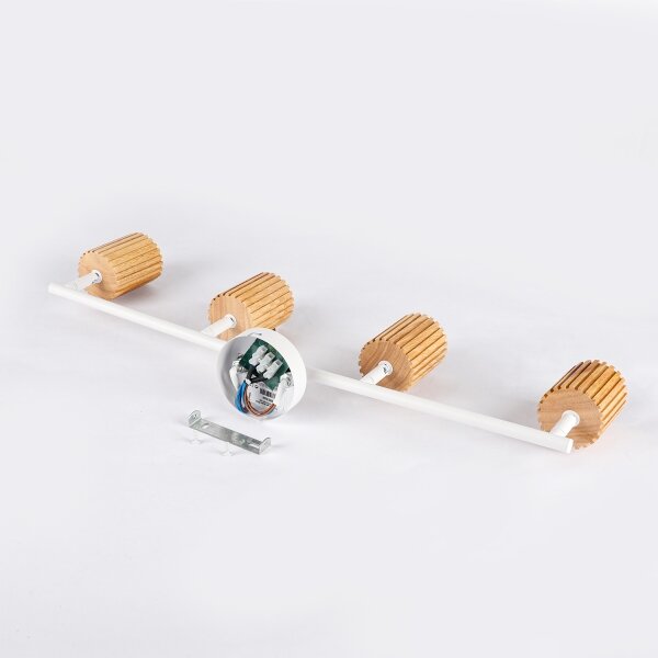 Brilagi - Faretto MODERN WOOD 4xGU10/8W/230V legno/bianco