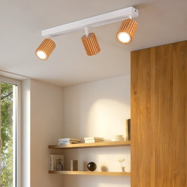 Brilagi - Faretto MODERN WOOD 3xGU10/8W/230V legno/bianco
