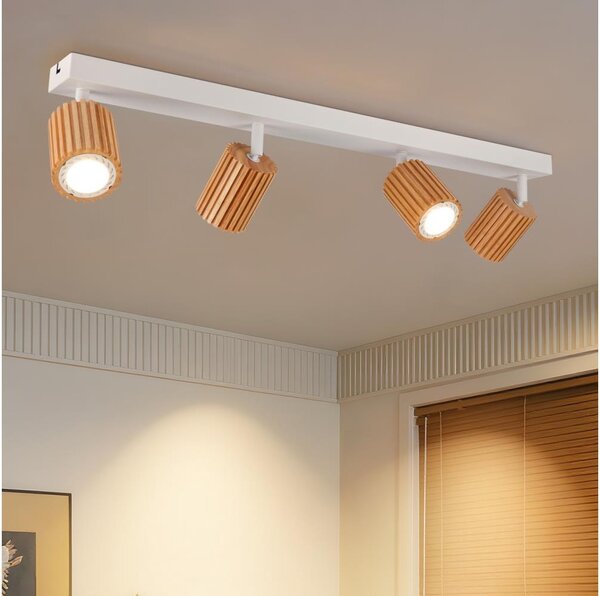 Brilagi - Faretto MODERN WOOD 4xGU10/8W/230V legno/bianco
