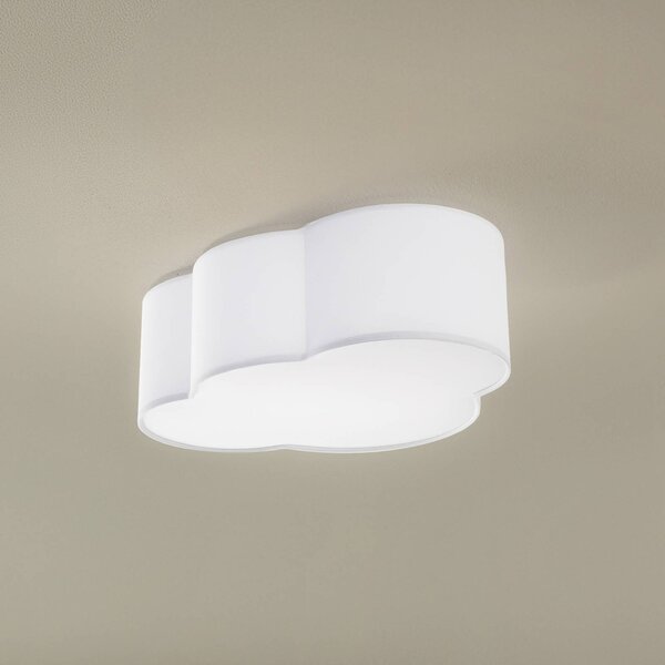Plafoniera soffitto Cloud TK Lighting, dimmerabile, Bianco / Opale, Soggiorno / Sala da pranzo, Tessuto / Stoffa / Seta, Giovanile, Plafoniera