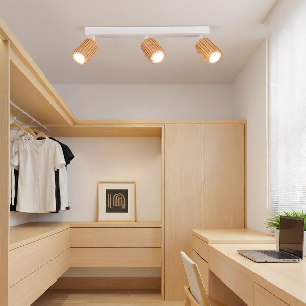 Brilagi - Faretto MODERN WOOD 3xGU10/8W/230V legno/bianco
