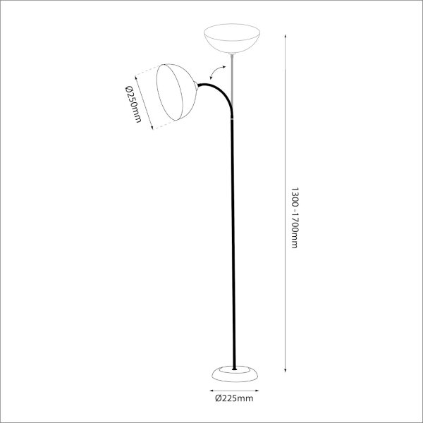 Lampada da terra ZACK 1xE27/15W/230V nera