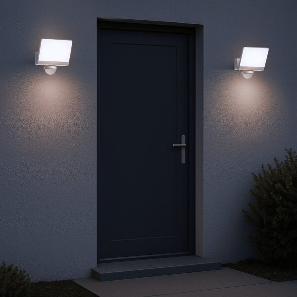Faro LED con sensore di movimento e crepuscolare DAVOS LED/30W/230V IP54 bianco