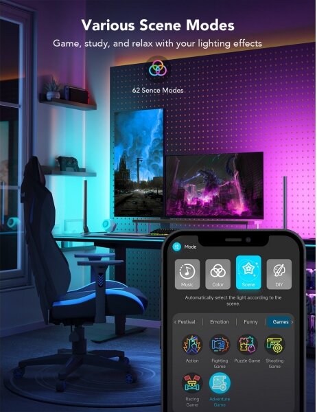 Govee - Smart Gaming WiFi Pannelli LED + Smart Dual controller Bianco Wi-Fi