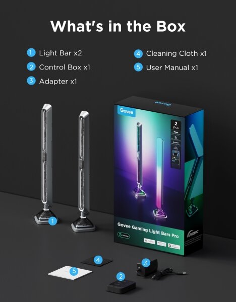 Govee - Pannelli luminosi Smart RGBIC Gaming Pro compatibili con Matter e Wi-Fi