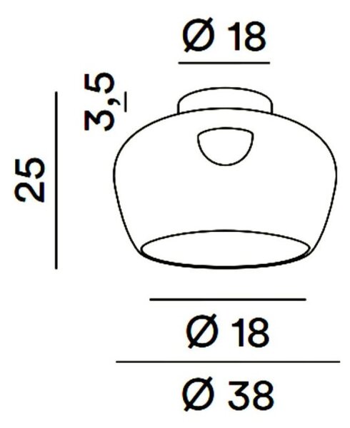 Plafoniera moderna perenz kave 8532 sp lc led metallo vetro - Perenz