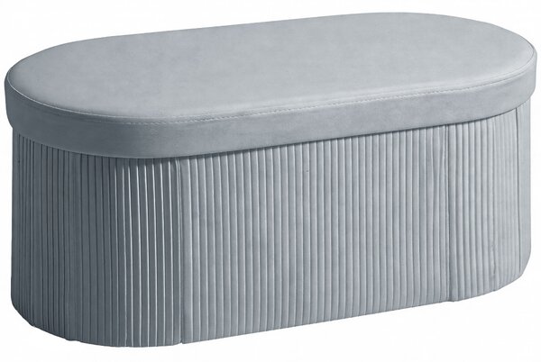 HOMCOM Pouf Contenitore Pieghevole 72 L Rivestito in Velluto 76x38x35 cm Grigio Scuro | Aosom Italy
