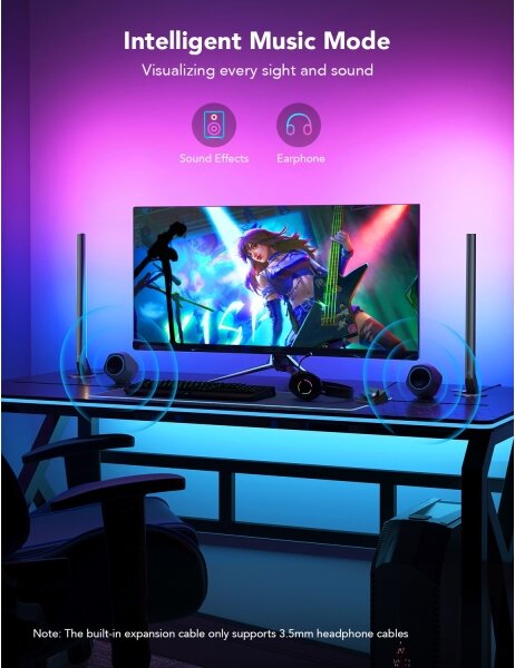 Govee - Smart Gaming WiFi Pannelli LED + Smart Dual controller Bianco Wi-Fi