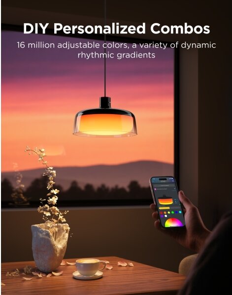 Govee - Lampadario sospeso LED RGBICWW dimmerabile su cavo LED/21W/230V compatibile Matter, Wi-Fi