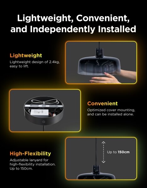 Govee - Lampadario sospeso LED RGBICWW dimmerabile su cavo LED/21W/230V compatibile Matter, Wi-Fi