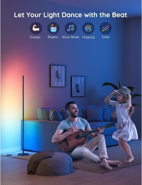 Govee - Lampada da terra dimmerabile LED RGBW LITE MATTER LED/24W/230V Wi-Fi