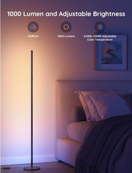 Govee - Lampada da terra dimmerabile LED RGBW LITE MATTER LED/24W/230V Wi-Fi