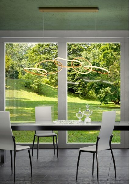 Redo 01-3392 - Lampadario LED dimmerabile a cavo BIAS LED/120W/230V dorato
