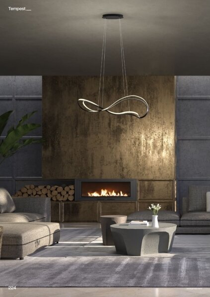 Redo 01-3599 - Lampadario LED dimmerabile a sospensione con cavo TEMPEST LED/58W/230V nero