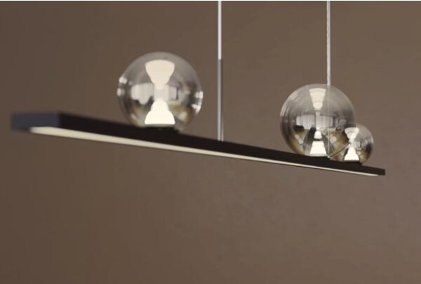 Redo 01-4302 - Sospensione dimmerabile a LED su cavo DUNE LED/48W/230V nero/fumé