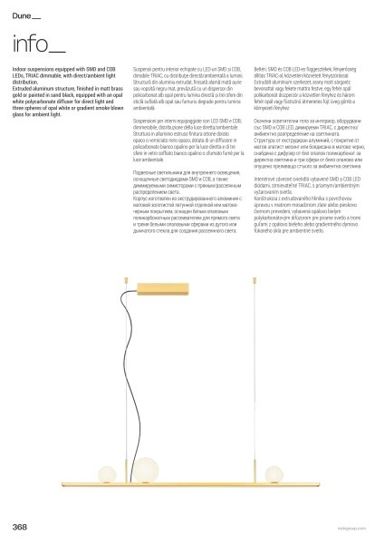 Redo 01-4301 - Lampadario LED dimmerabile a cavo DUNE LED/48W/230V dorato
