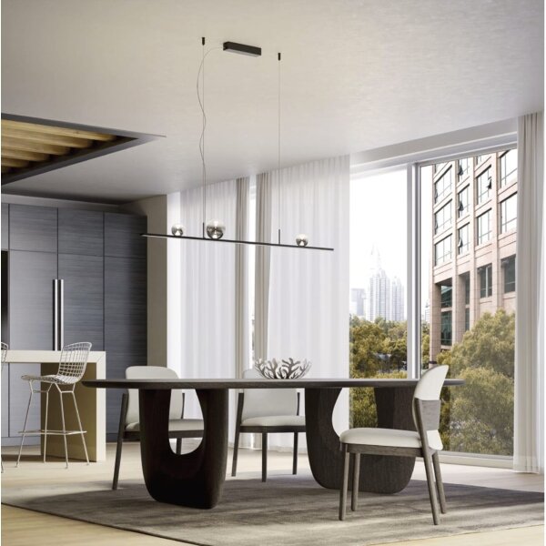 Redo 01-4302 - Sospensione dimmerabile a LED su cavo DUNE LED/48W/230V nero/fumé