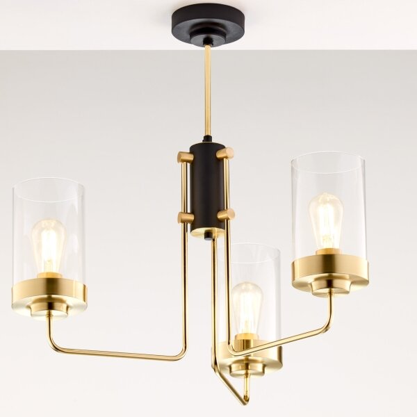 Jupiter 2087 - Lampadario a stelo RAMIREZ 3xE27/15W/230V dorato/nero