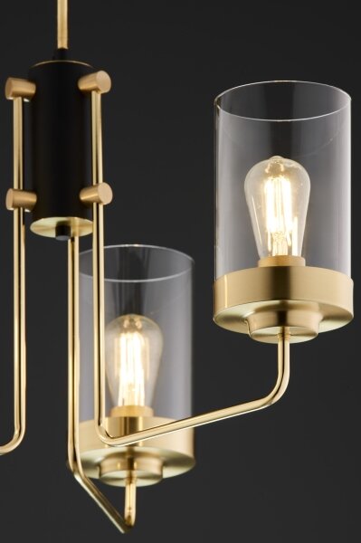 Jupiter 2087 - Lampadario a stelo RAMIREZ 3xE27/15W/230V dorato/nero
