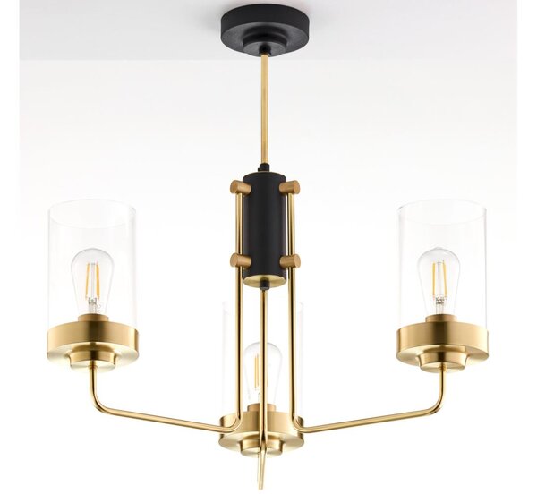 Jupiter 2087 - Lampadario a stelo RAMIREZ 3xE27/15W/230V dorato/nero