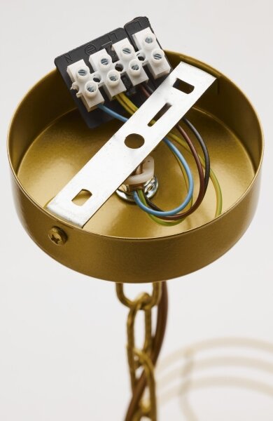 Jupiter 2095 - Lampadario con catena ARTHUR 6xE27/15W/230V blu/oro