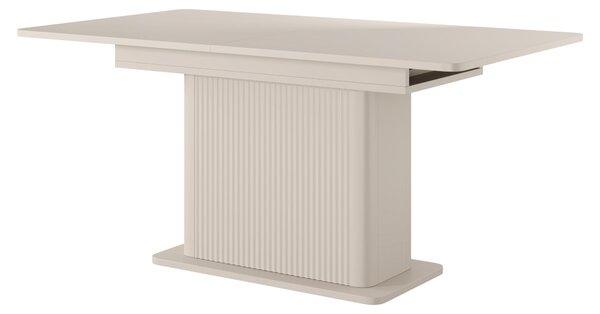 Tavolo da pranzo allungabile, color beige, 160 cm, dimensioni 200 x 75 cm, allunghe da 4 x 90 cm