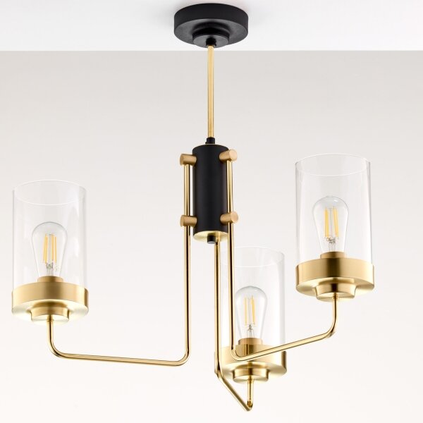 Jupiter 2087 - Lampadario a stelo RAMIREZ 3xE27/15W/230V dorato/nero