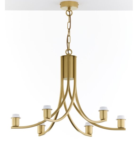Jupiter 2095 - Lampadario con catena ARTHUR 6xE27/15W/230V blu/oro