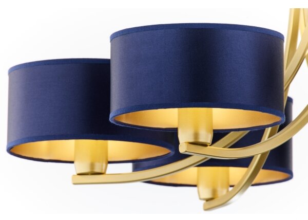 Jupiter 2095 - Lampadario con catena ARTHUR 6xE27/15W/230V blu/oro