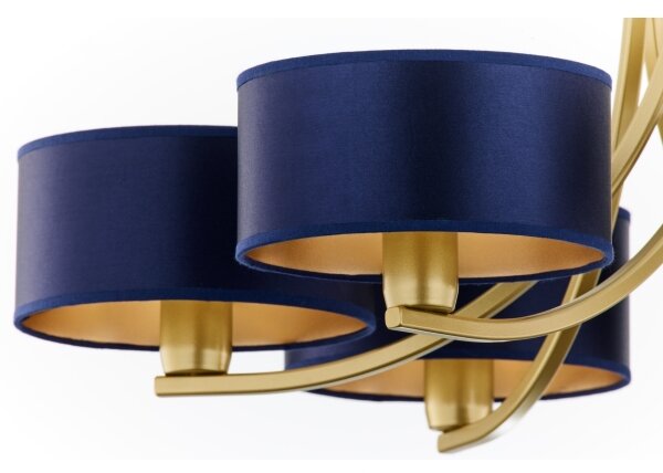 Jupiter 2095 - Lampadario con catena ARTHUR 6xE27/15W/230V blu/oro