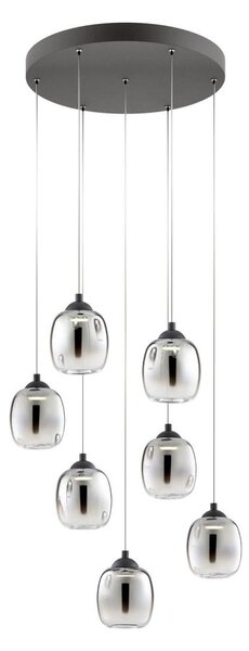 Redo 01-3489 - Lampadario LED dimmerabile a cavo KHADI 7xLED/5W/230V nero/fumé