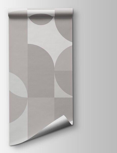 Carta da parati Motivo geometrico grigio e bianco, Carta da parati Moderno, Carta da parati popolare, w03058v1 - Tapeko.it