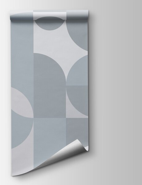 Carta da parati Motivo geometrico grigio e bianco, Carta da parati Moderno, Carta da parati popolare, w03058v3 - Tapeko.it