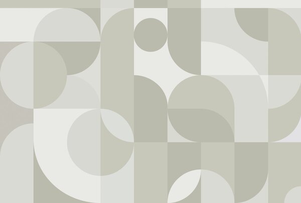 Carta da parati Motivo geometrico grigio e bianco, Carta da parati Moderno, Carta da parati popolare, w03058v2 - Tapeko.it