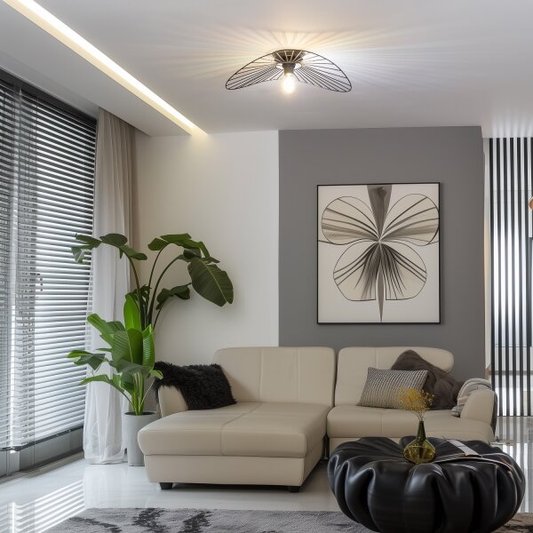 Brilagi - Lampadario LED a montaggio superficiale CERIA WIRE 1xE27/40W/230V 40x56 cm nero